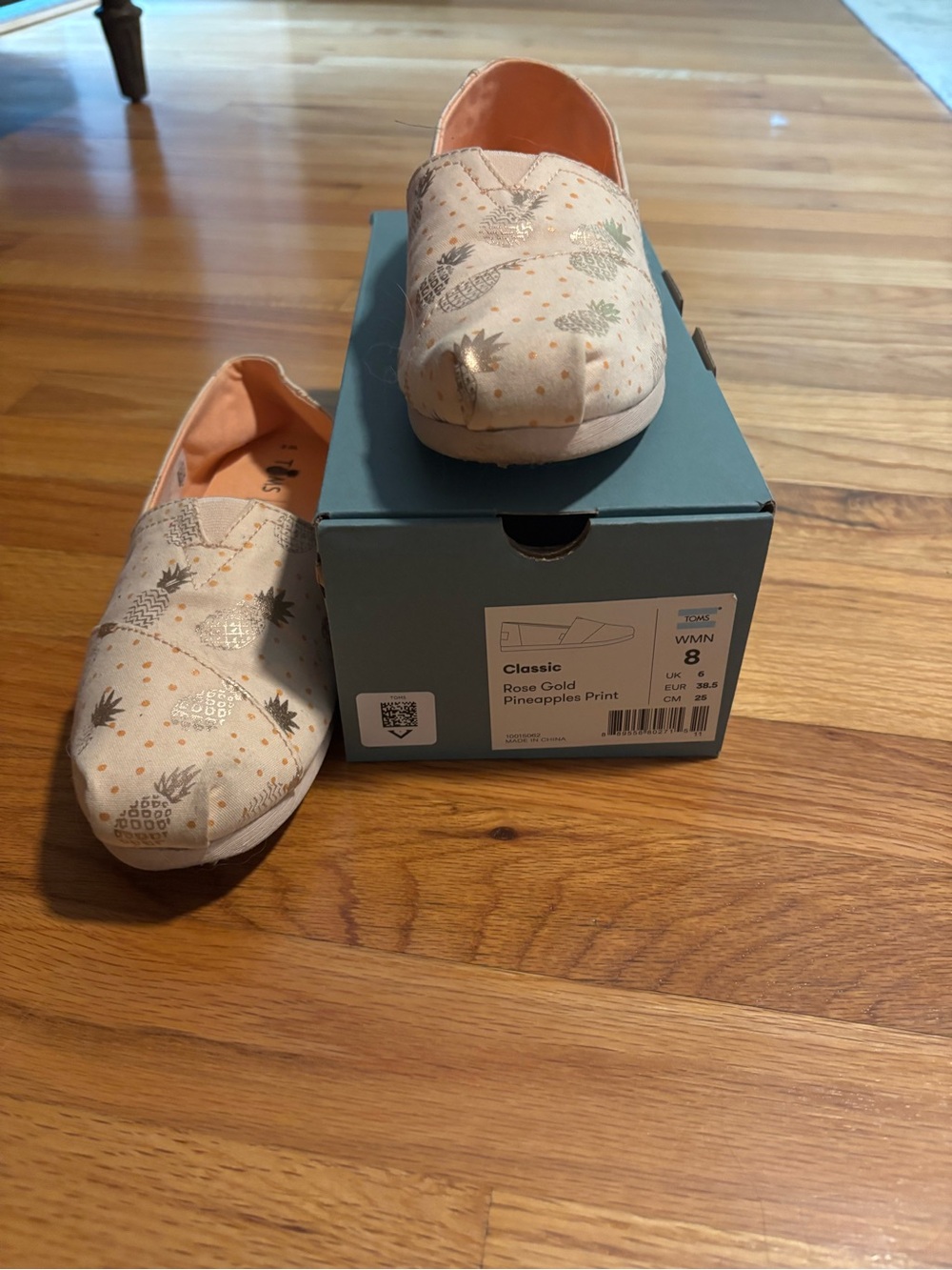 TOMS Classic Slip-On - Blush with Rose Gold Pineapple Accents